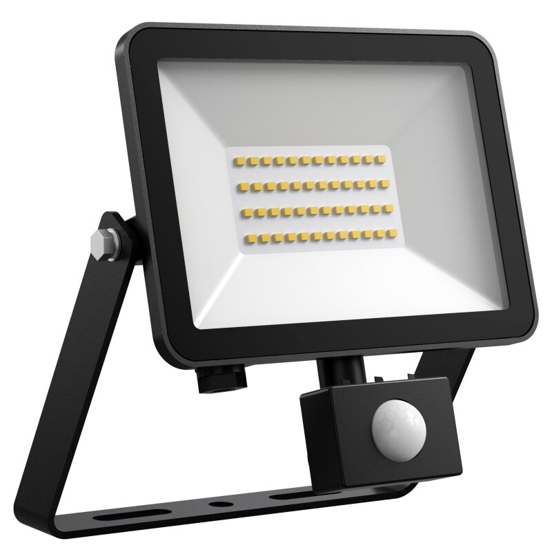 DOTLUX LED-Strahler FLOORslim-sensor 30W Bewegungsmelder PIR mit schwarz 4000K