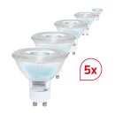 DOTLUX LED lamp GU10/MR16 6W 3000K dimmable Set 5 pieces