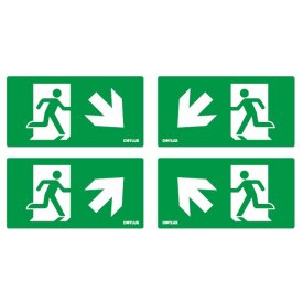 DOTLUX Extended pictogram set arrow diagonal for LED emergency light EXIT (article 5406) Set 4 pieces