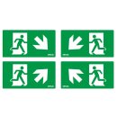 DOTLUX Extended pictogram set arrow diagonal for LED emergency light EXIT (article 5406) Set 4 pieces