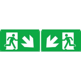DOTLUX Extended pictogram set Arrow diagonal left and right bottom for LED emergency light EXITflip Set 2 pieces